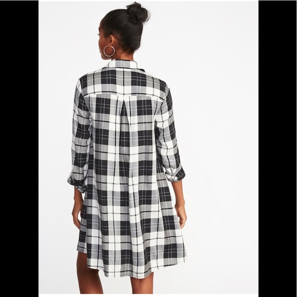 old navy plaid swing dress